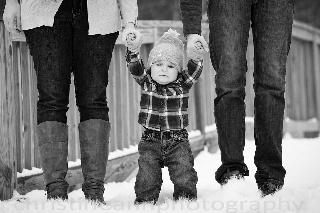 Family winter session at Hartley Nature Center, Duluth MN with husky dog.