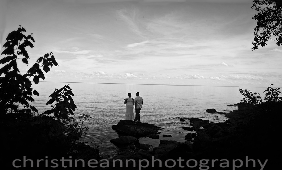 Wedding ceremony at Larsmont Cottags in Duluth MN