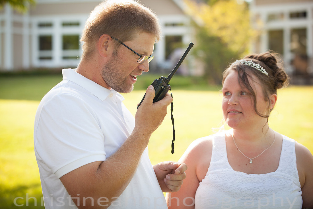 Wedding ceremony at Larsmont Cottags in Duluth MN