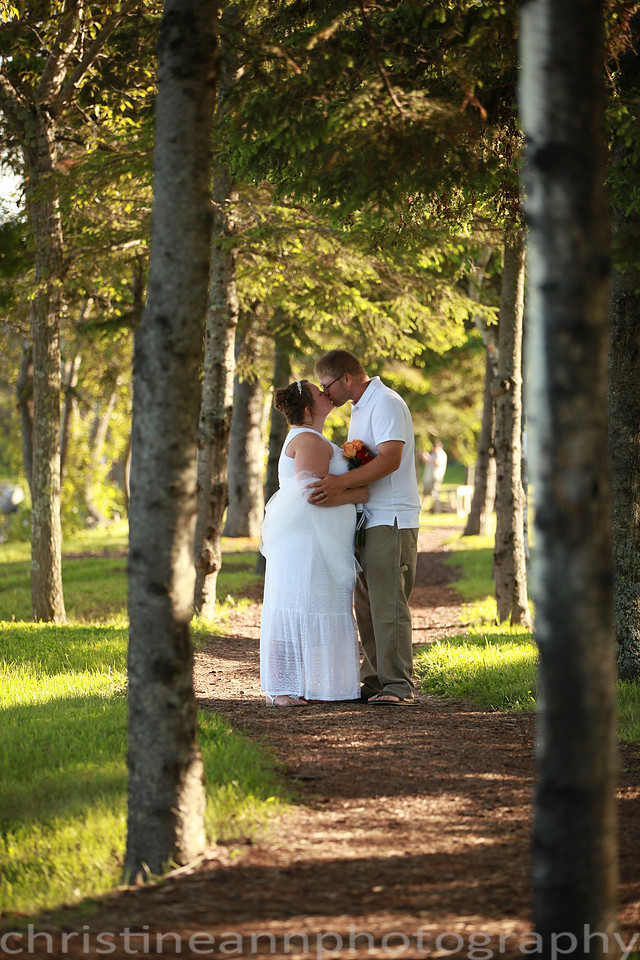 Wedding ceremony at Larsmont Cottags in Duluth MN