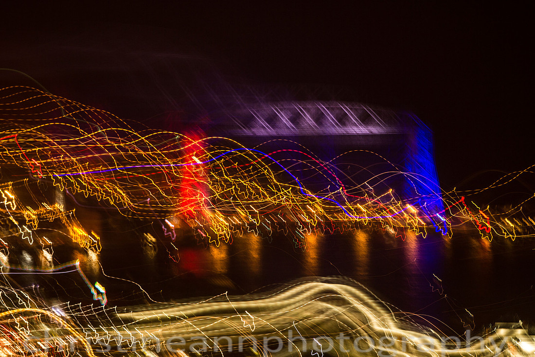 Duluth MN red, white, and blue Aerial Lift Bridge 4th of July 2015.