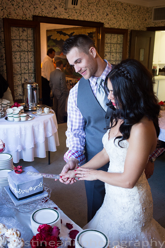 Duluth MN wedding at Womans Club near North Shore Lake Superior with red and white colors.