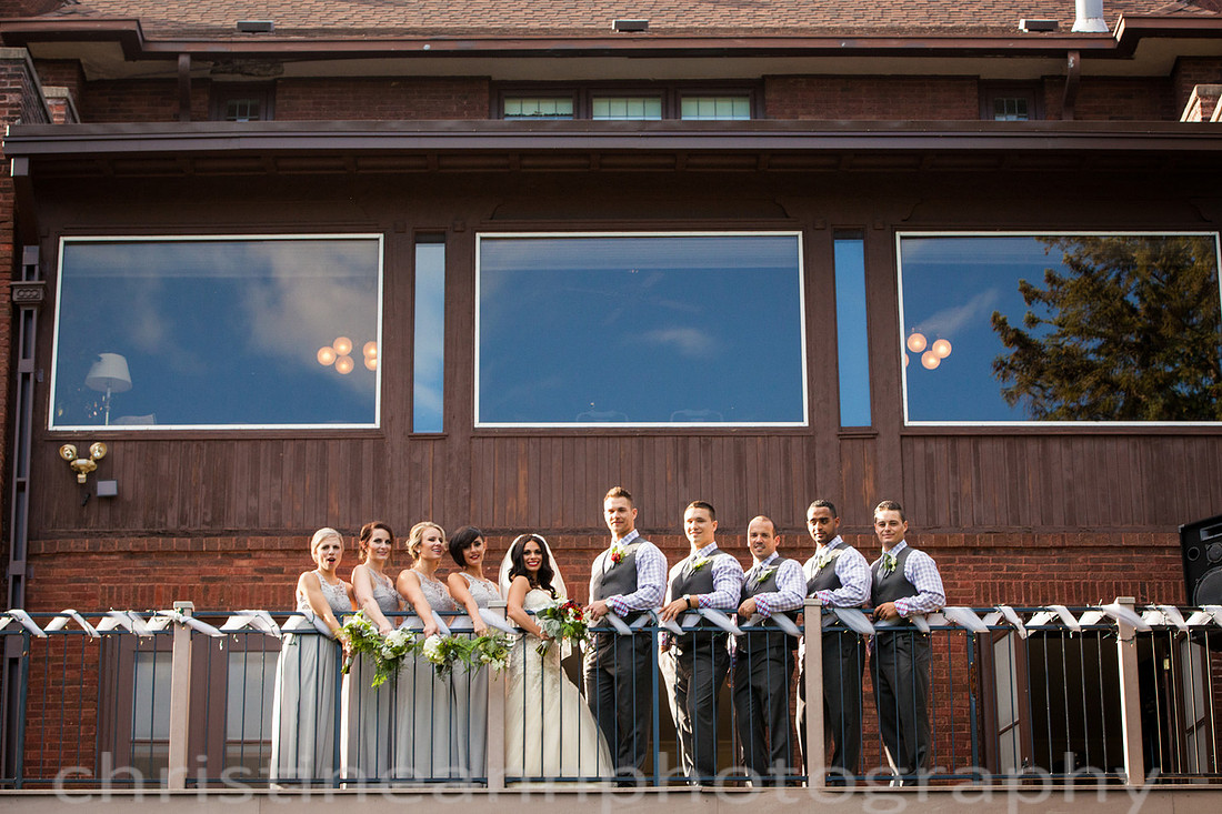Duluth MN wedding at Womans Club near North Shore Lake Superior with red and white colors.
