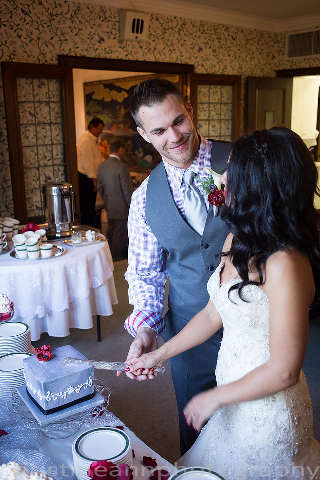 Duluth MN wedding at Womans Club near North Shore Lake Superior with red and white colors.