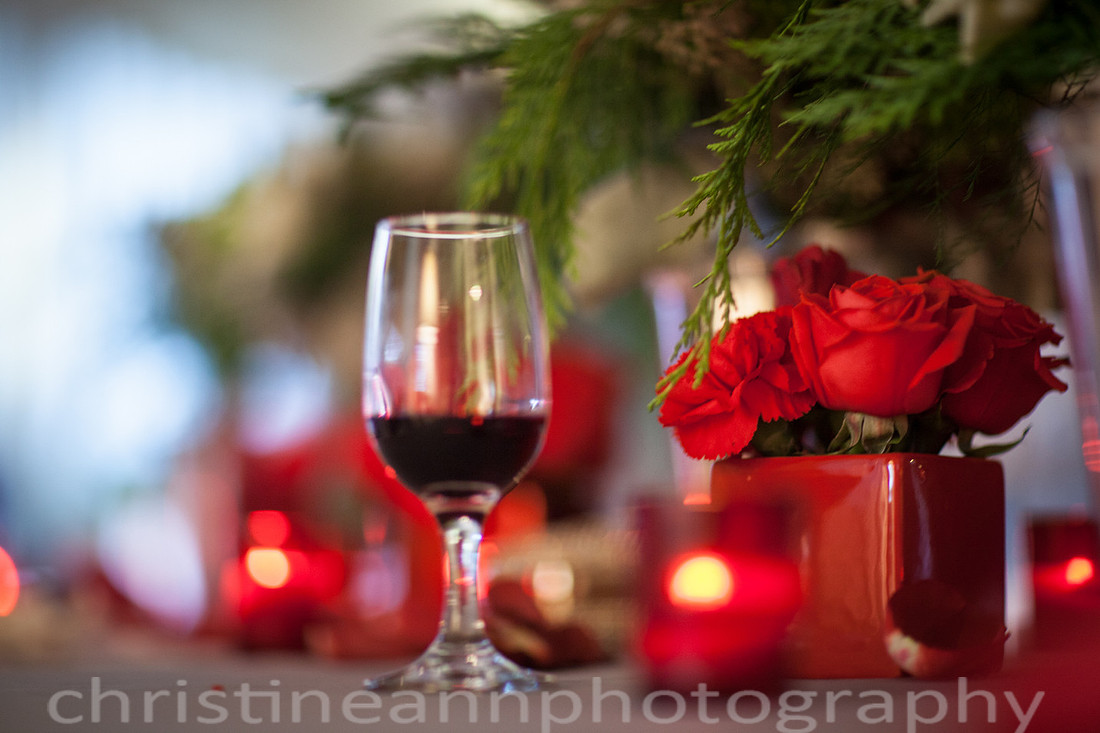 Duluth MN wedding at Womans Club near North Shore Lake Superior with red and white colors.