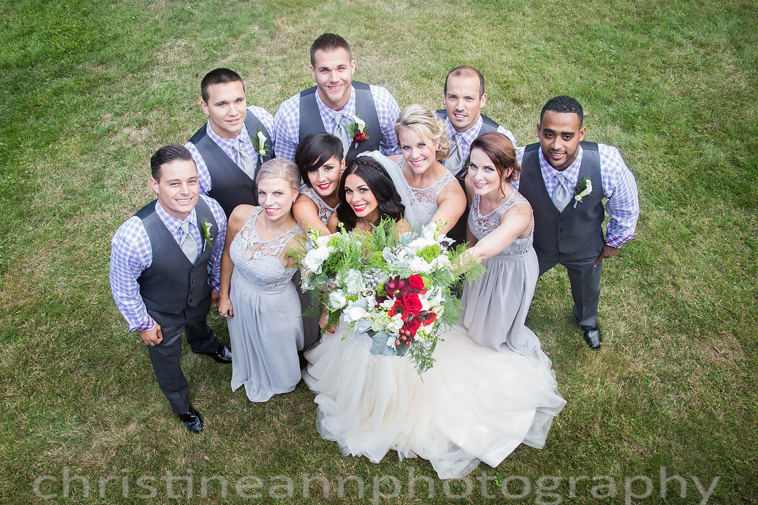 Duluth MN wedding at Womans Club near North Shore Lake Superior with red and white colors.