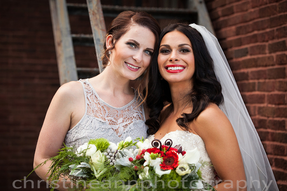 Duluth MN wedding at Womans Club near North Shore Lake Superior with red and white colors.