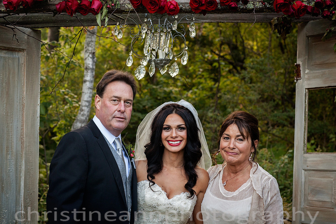 Duluth MN wedding at Womans Club near North Shore Lake Superior with red and white colors.