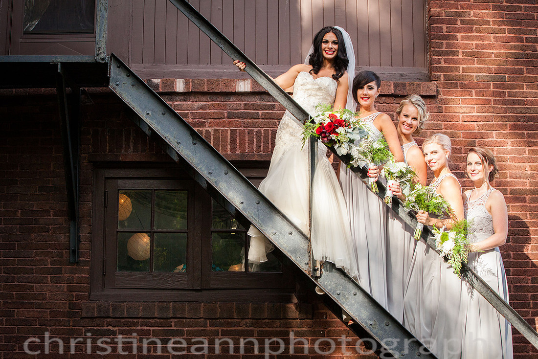 Duluth MN wedding at Womans Club near North Shore Lake Superior with red and white colors.