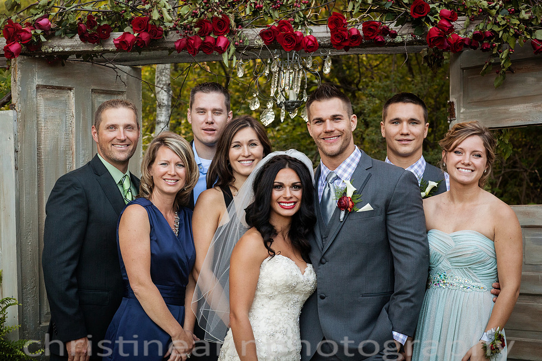 Duluth MN wedding at Womans Club near North Shore Lake Superior with red and white colors.