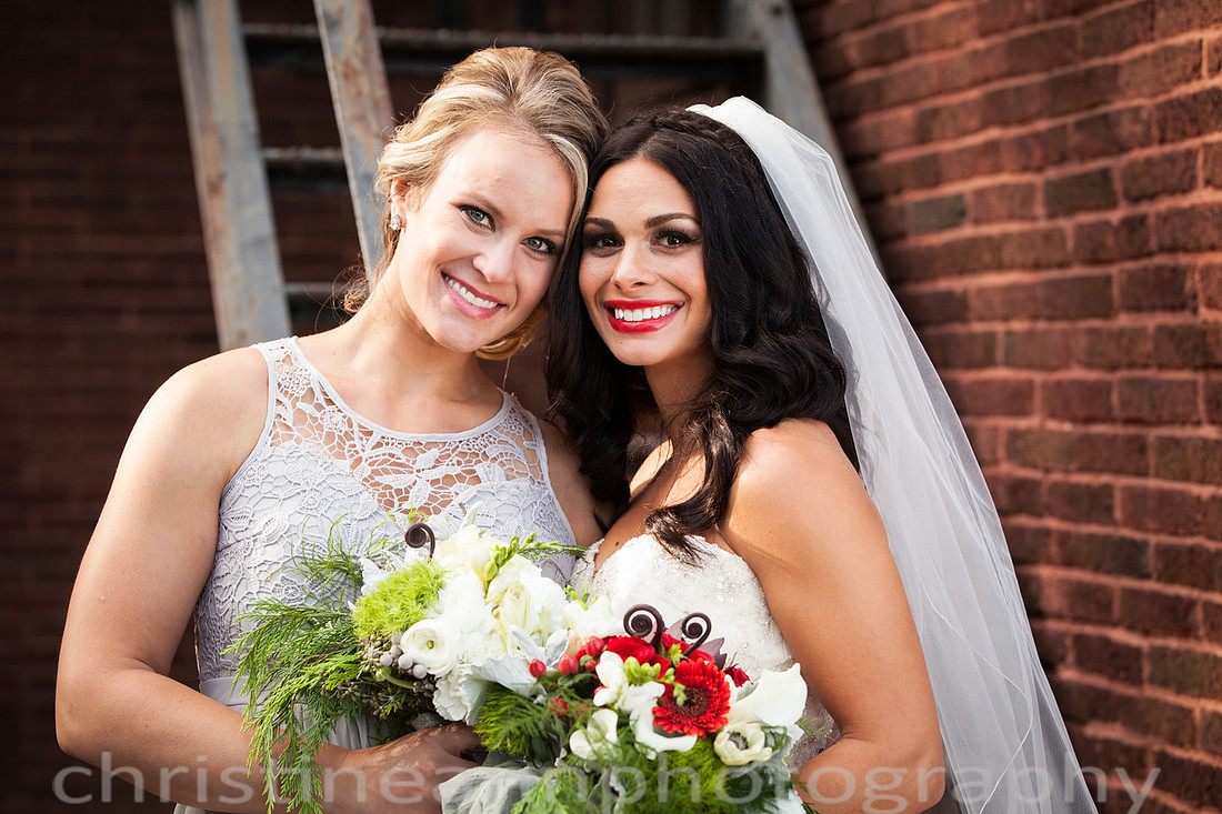 Duluth MN wedding at Womans Club near North Shore Lake Superior with red and white colors.
