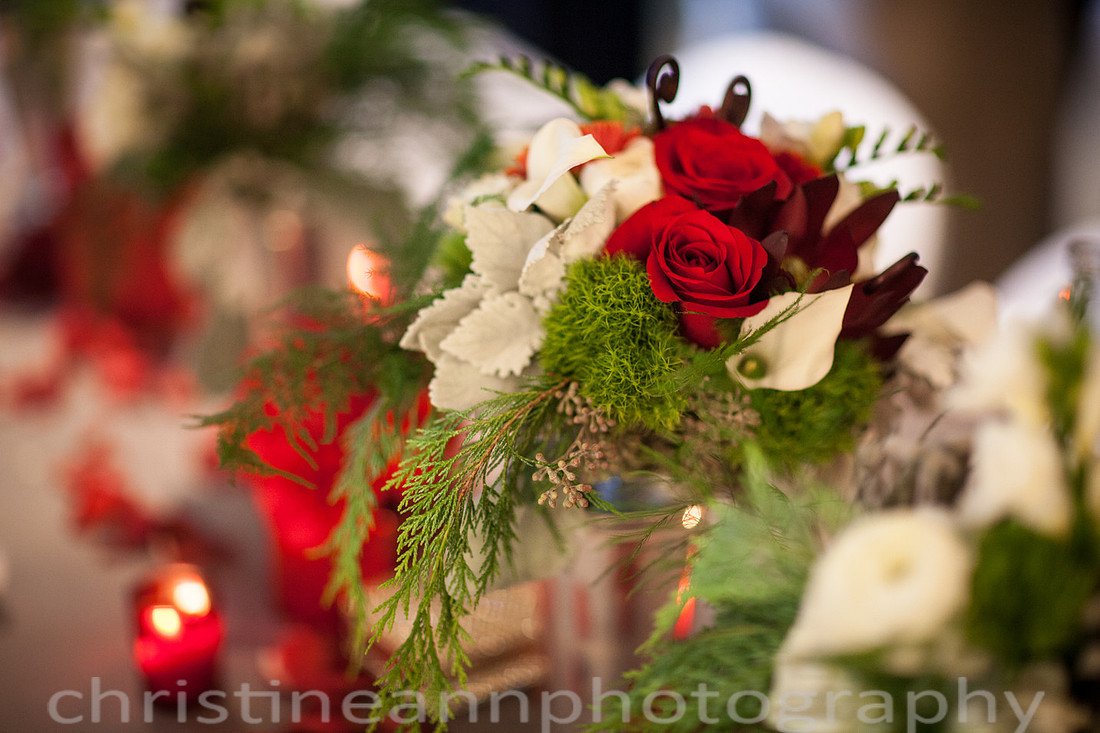 Duluth MN wedding at Womans Club near North Shore Lake Superior with red and white colors.