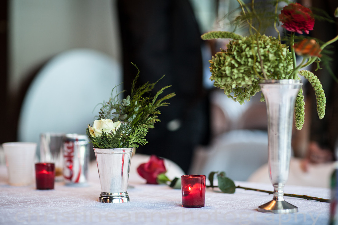Duluth MN wedding at Womans Club near North Shore Lake Superior with red and white colors.