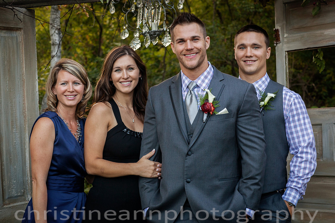 Duluth MN wedding at Womans Club near North Shore Lake Superior with red and white colors.
