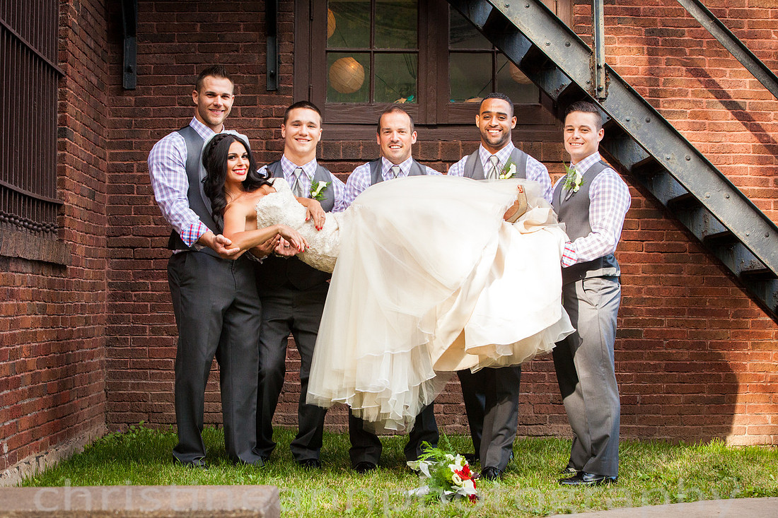 Duluth MN wedding at Womans Club near North Shore Lake Superior with red and white colors.
